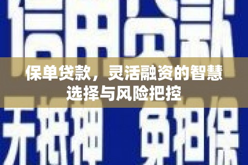 神农架保单贷款，灵活融资的智慧选择与风险把控