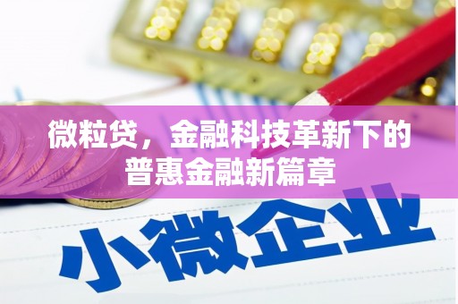 神农架微粒贷，金融科技革新下的普惠金融新篇章