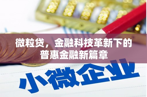 神农架微粒贷，金融科技革新下的普惠金融新篇章