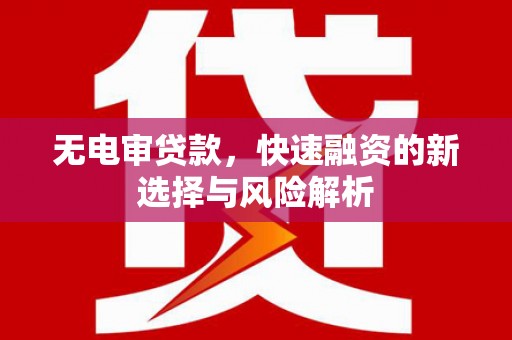 神农架无电审贷款，快速融资的新选择与风险解析