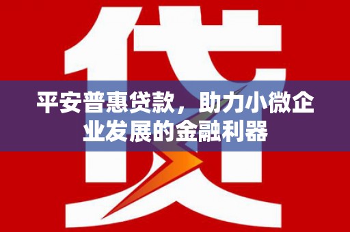 神农架平安普惠贷款，助力小微企业发展的金融利器