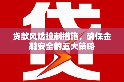 神农架贷款风险控制措施，确保金融安全的五大策略