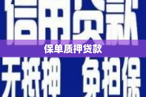 神农架保单质押贷款