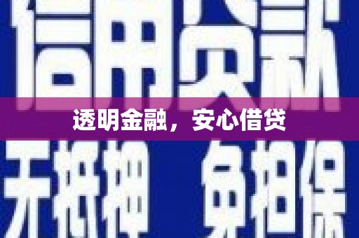 神农架透明金融，安心借贷